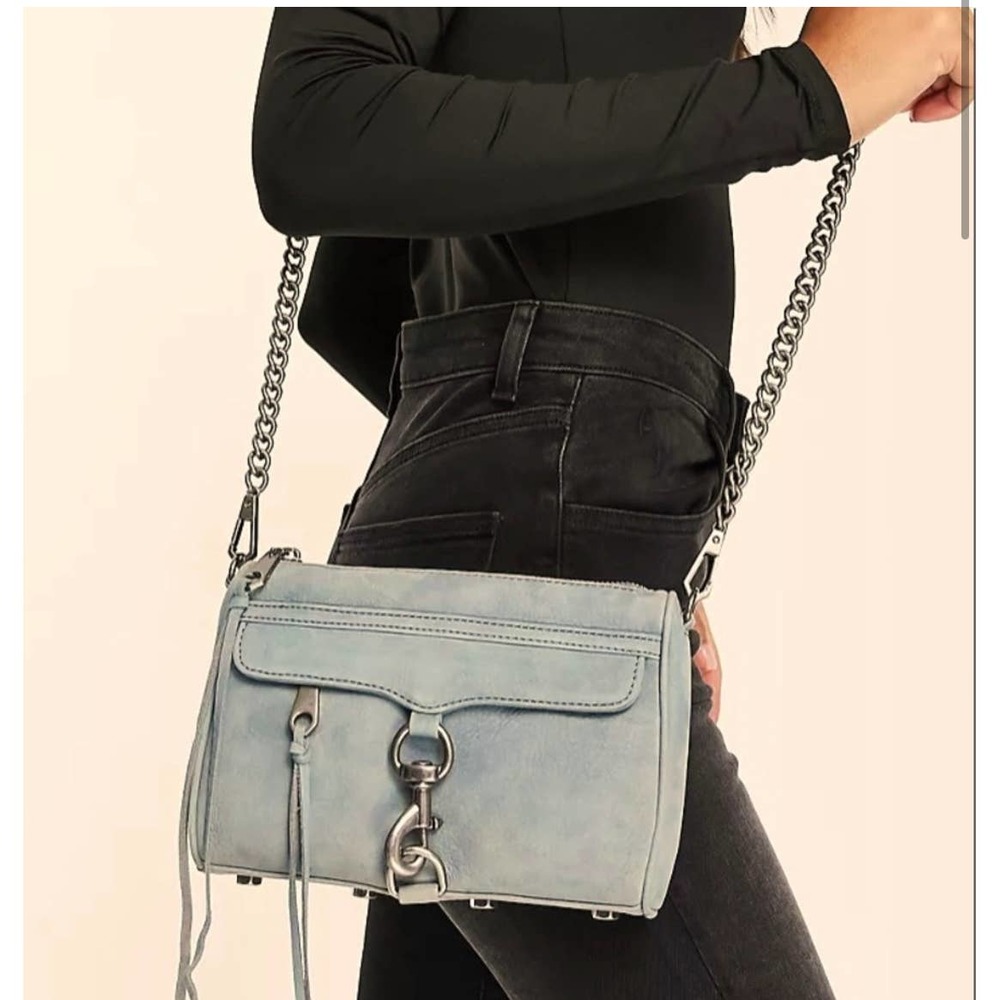 REBECCA MINKOFF BIG MAC Gray  leather / silver hardware   Crossbody/clutch purse